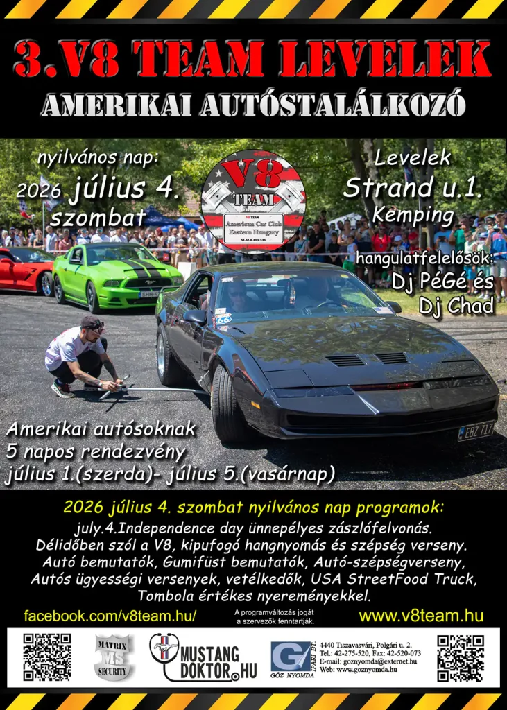 3.V8 Team Levelek Amerikai autóstalálkozó