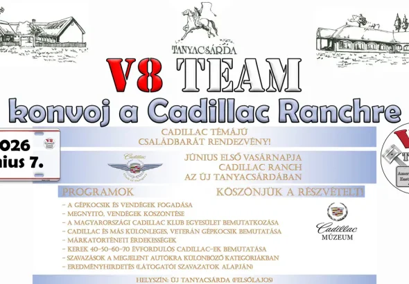 V8 Team konvoj a Cadillac ranchre 2026.06.07.