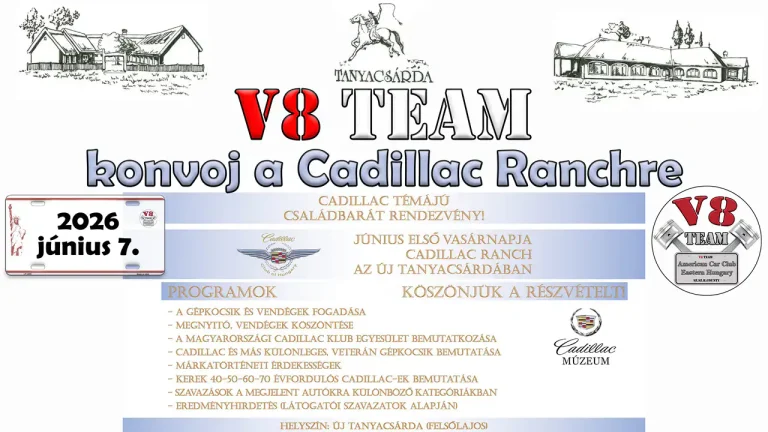V8 Team konvoj a Cadillac ranchre 2026.06.07.